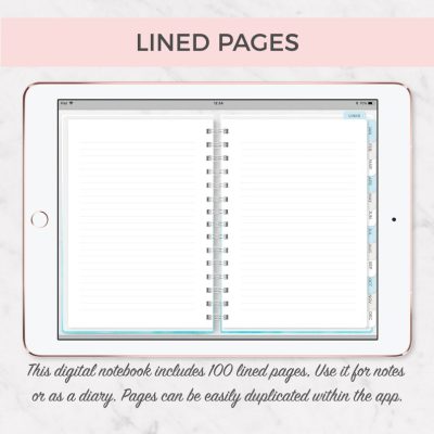 Blue Digital Lined Notebook